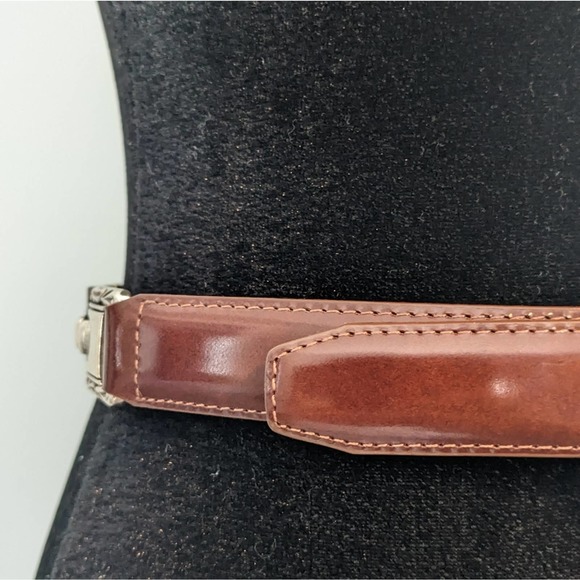 Brighton Vintage Y2K Brown Leather and Tortoise Shell Belt S - Picture 4 of 9